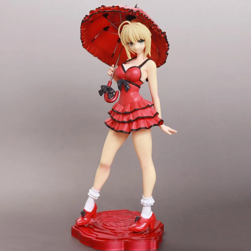 

Alphamax Fate/Extra CCC Saber one piece ver. 1/7 Scale PVC Figure Collectible Model Toy 25cm formal dress with umbrella