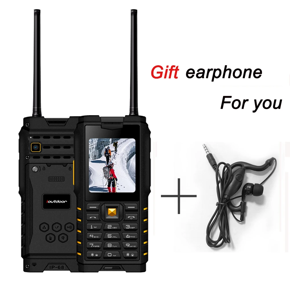 

IP68 Waterproof Dropproof Shockproof Rugged Walkie-Talkie Mobile Phone Strong Flashlight 1800h Standby Power Bank Loudspeaker