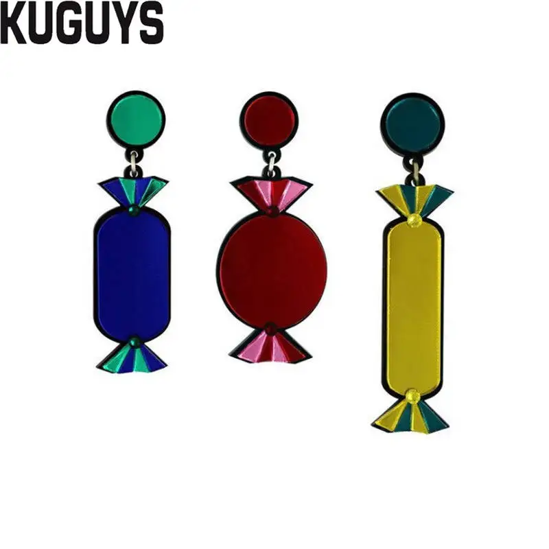 Модные ювелирные изделия KUGUYS цветные серьги для женщин акриловые капельки