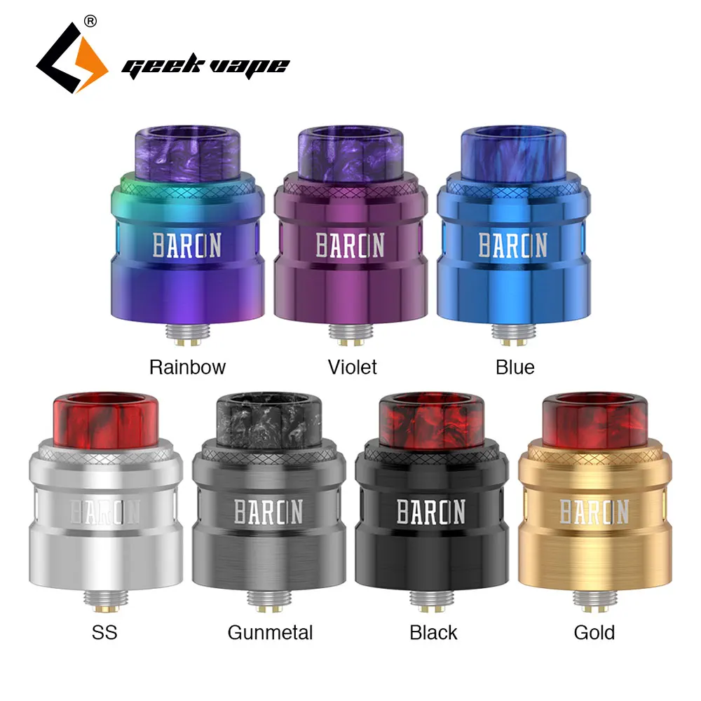 

Original Geekvape Baron RDA Atomizer 24mm Dual Deck/BF Pin for Squonker Box Mods 510 Thread Ecig Tank Atomizer Fit Aegis Mini