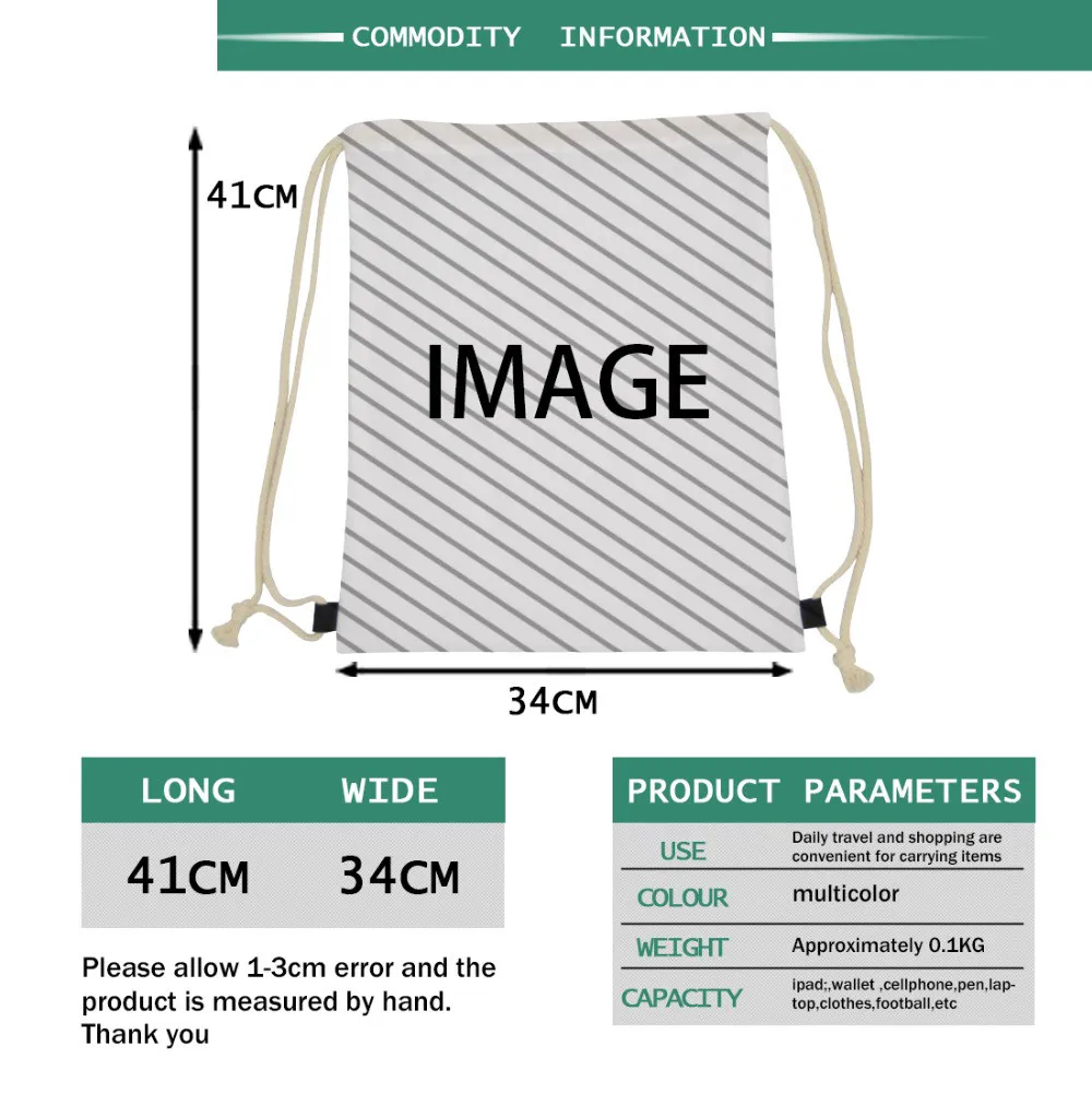Customized Draw Strings Bag Backpack Package Any image is Available The only need is a picture