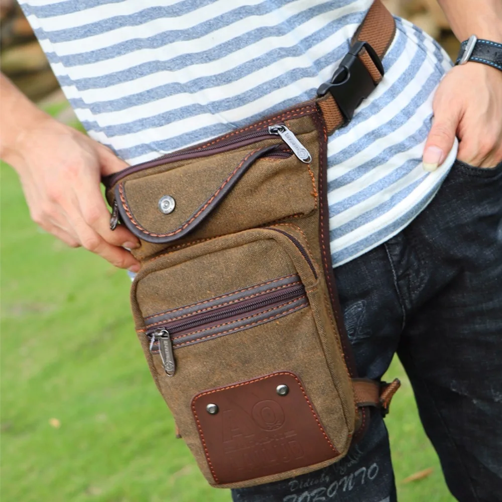 Men Drop Leg Fanny Bag Thigh Pouch Motorcycle Rider Cross Body Shoulder