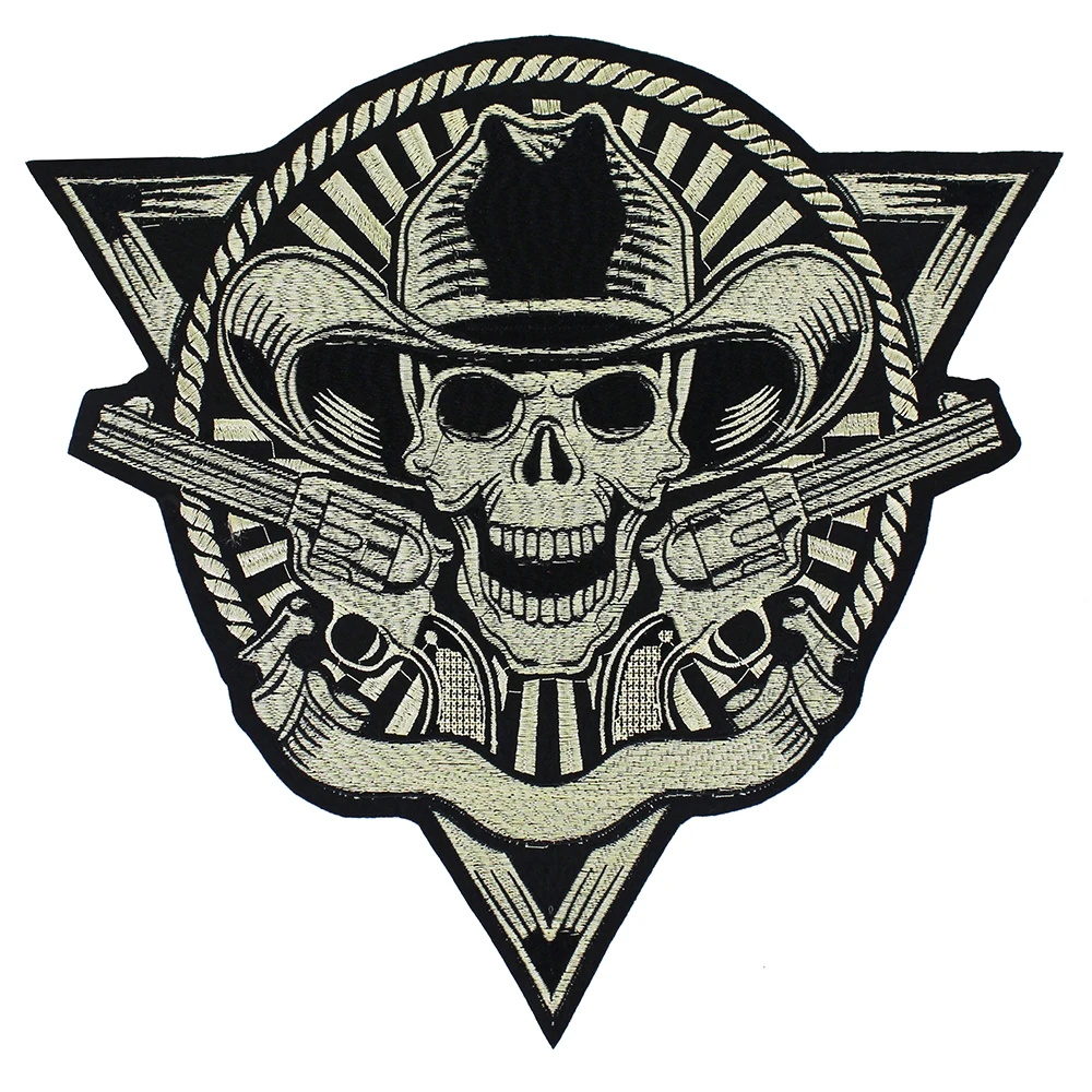 Embroidery patch skull guns badges motif appliques iron on stickers Embroidery patch skull guns badges motif appliques iron on stickers