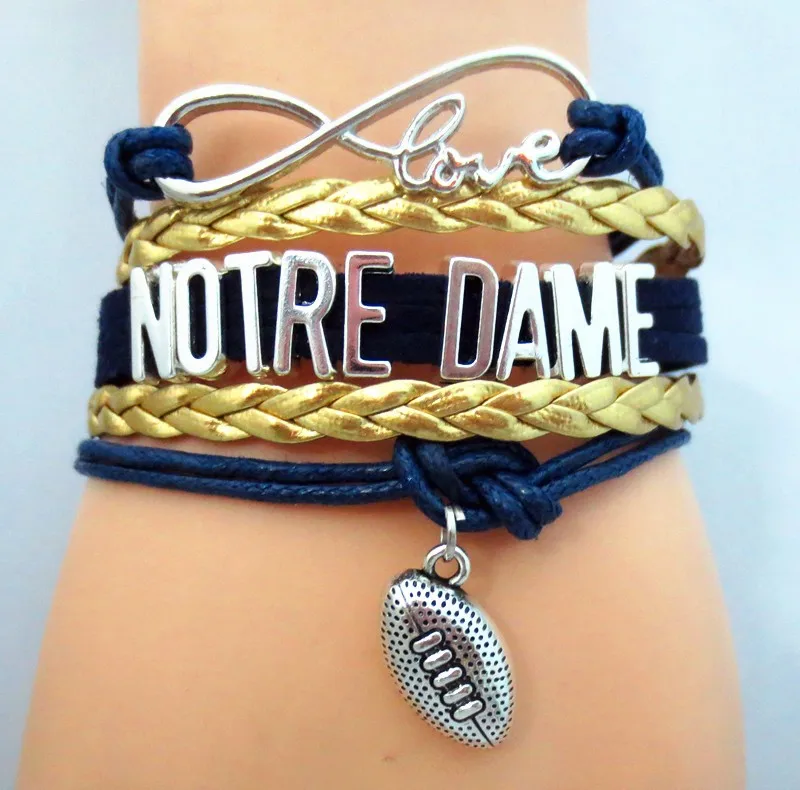 1pc Lot Hot Notre Dame Football Bracelets Infinity Love 1pc Lot Hot Notre Dame Football Bracelets Infinity Love Souvenir Jewelry Charm Bangle In From Accessories