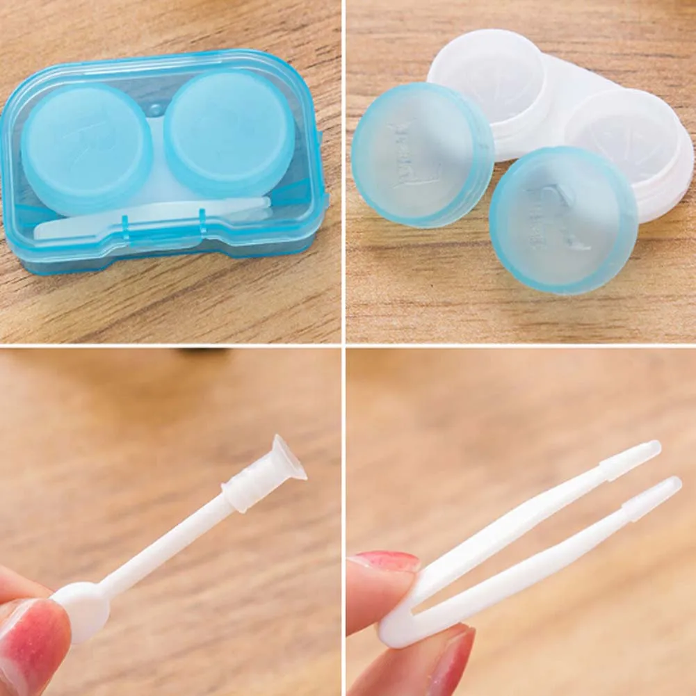 

Random Color 1piece2017 Fashion Best Transparent Pocket Plastic Contact Lens Case Travel Kit Easy Take Container Holder Hot Sale