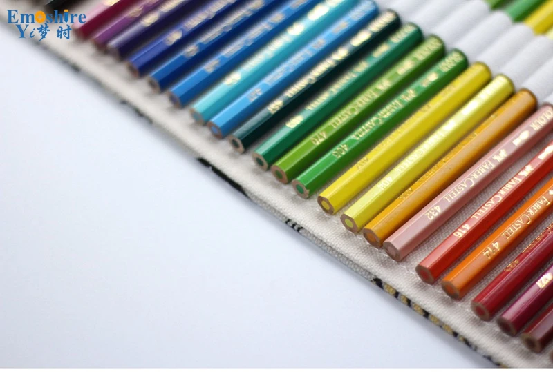 Emoshire Cotton canvas creative cloth curtains back cat color lead pencils large capacity pencil pencil pens (5)