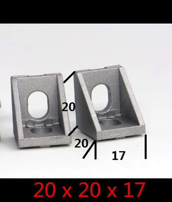 

20pcs 2020 Aluminum Profile Corner Fitting Angle 20 x 20 x 17 20 x 17 Decorative Brackets Aluminum Profile Accessories