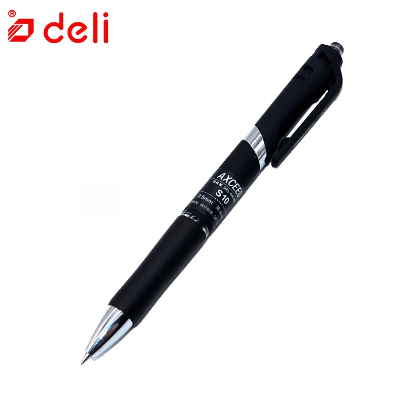 Deli12pcsSetGelPenPermanentBlackInkGelPensstationeryFrosted