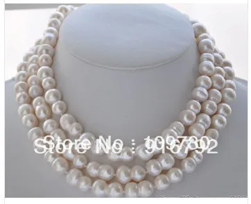 

free P&P >>>>>20mm WHITE peanut DOUBLE BAROQUE FRESHWATER PEARL NECKLACE
