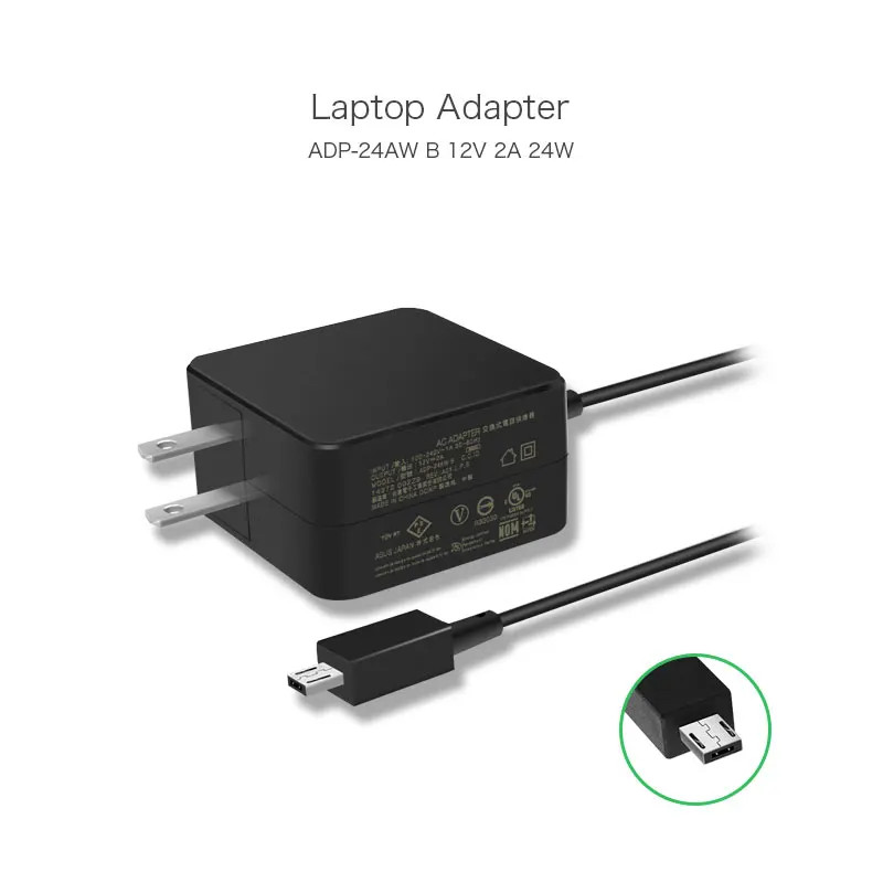 

12V 2A 24W US Plug Laptop AC Adapter for ASUS Chromebook C201 C100 C100P C201P ADP-24AW B C100PA-DB02 Notebook