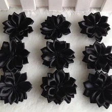 30pcs 35mm Black Double Ribbon Flowers Handmade Flowers Apparel Accessories Sewing Appliques DIY Crafts A650 lp a650