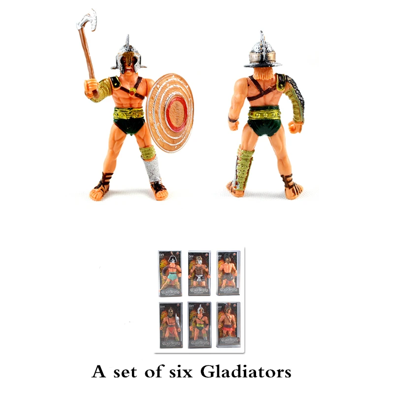 6pcs/set Medieval Warrior Toy Soldier Action Figures Weapons war Mini Model Military Playset DIY For Children Adult Gifts