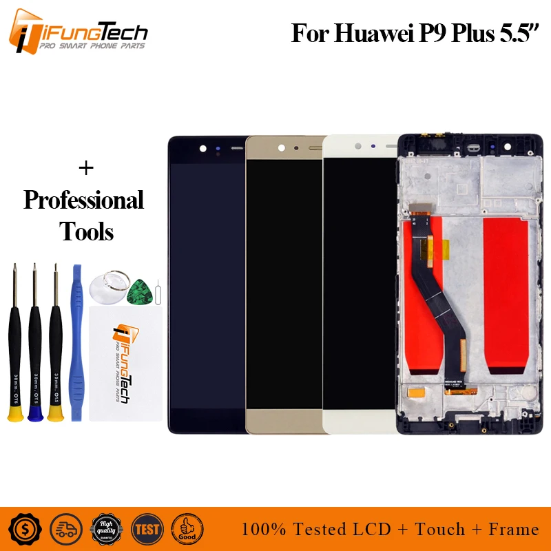 

For Huawei P9 Plus LCD Display Touch Screen Digitizer For Huawei P9 Plus LCD With Frame P9 Plus VIE-L09 VIE-L29 Replacement Part