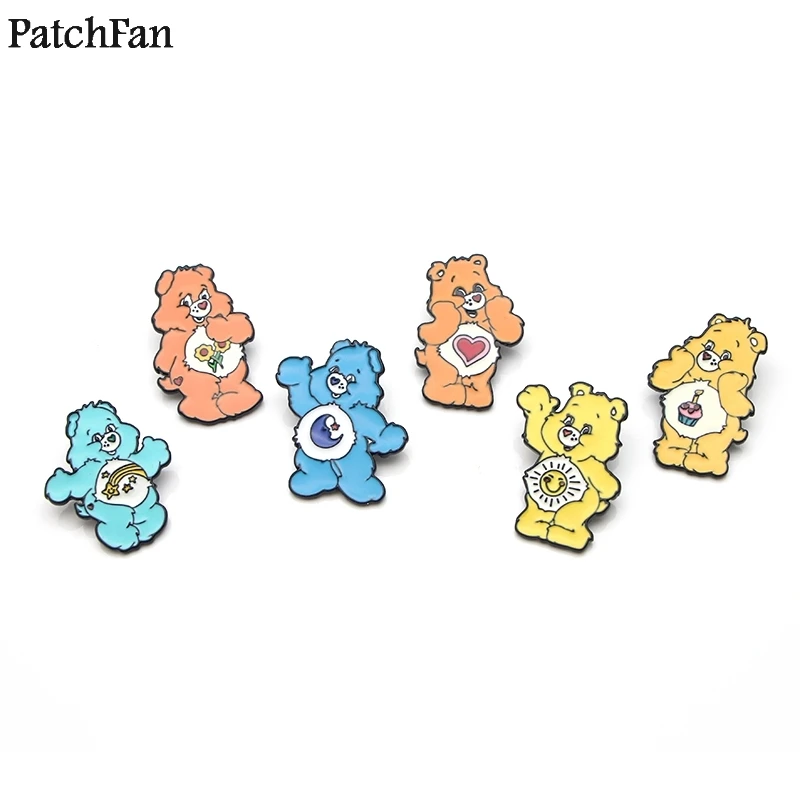 

20pcs/lot Patchfan Care bear Zinc cartoon Funny Pins backpack clothes brooches for men women hat decoration badges medals A1107