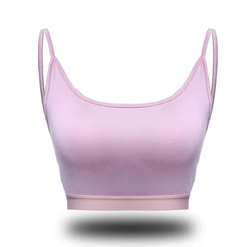 

Women tube top cotton spaghetti strap casual removable pad basic tanks