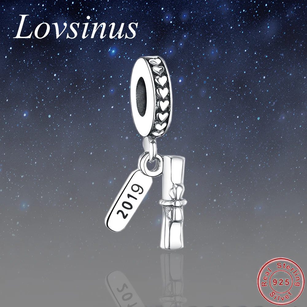 

Fit Original Pandora Charms Bracelet 925 Sterling Silver Number 2019 GRADUATION Dangles Pendant Charm Beads DIY Jewelry Berloque