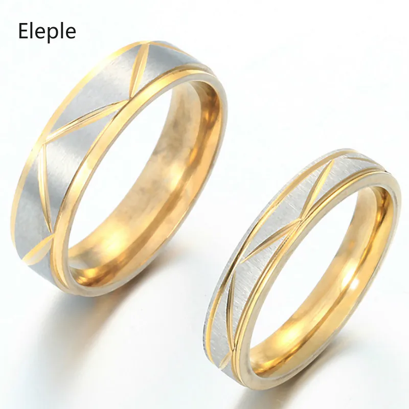 

Eleple Titanium Stainless Steel Rings for lovers Simple Geometry Wedding Engagement Party Ring Gifts Jewelry Manufacturers S-r23