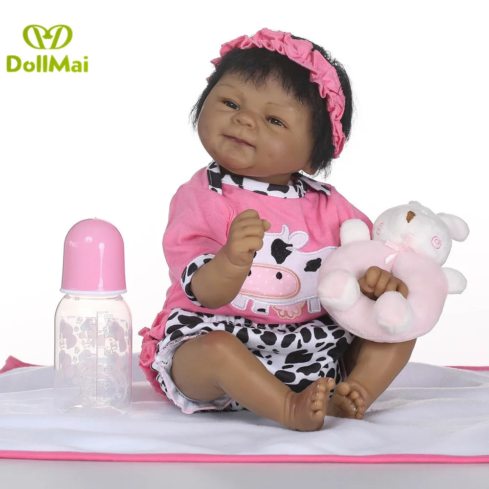 

Adorable black reborn baby dolls 40cm silicone reborn baby dolls real newborn babies girl dolls gift bebe bonecas reborn