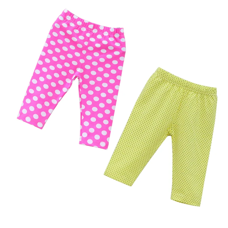 Baby Long Knee Length Pants Elastic Waist Leggings 2 pcs/lot Kids Clothes Girls Clothing