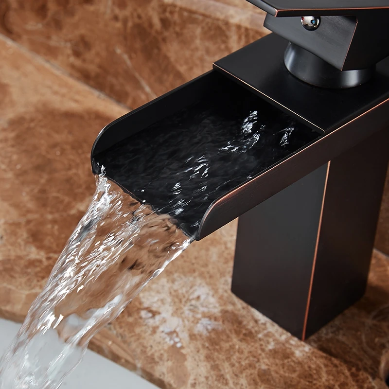  Classic Black Basin Faucets Bathroom Hot and Cold Water Basin Faucet Single Handle Mixer Tap Deck Mounted Sink Faucet Set 91051