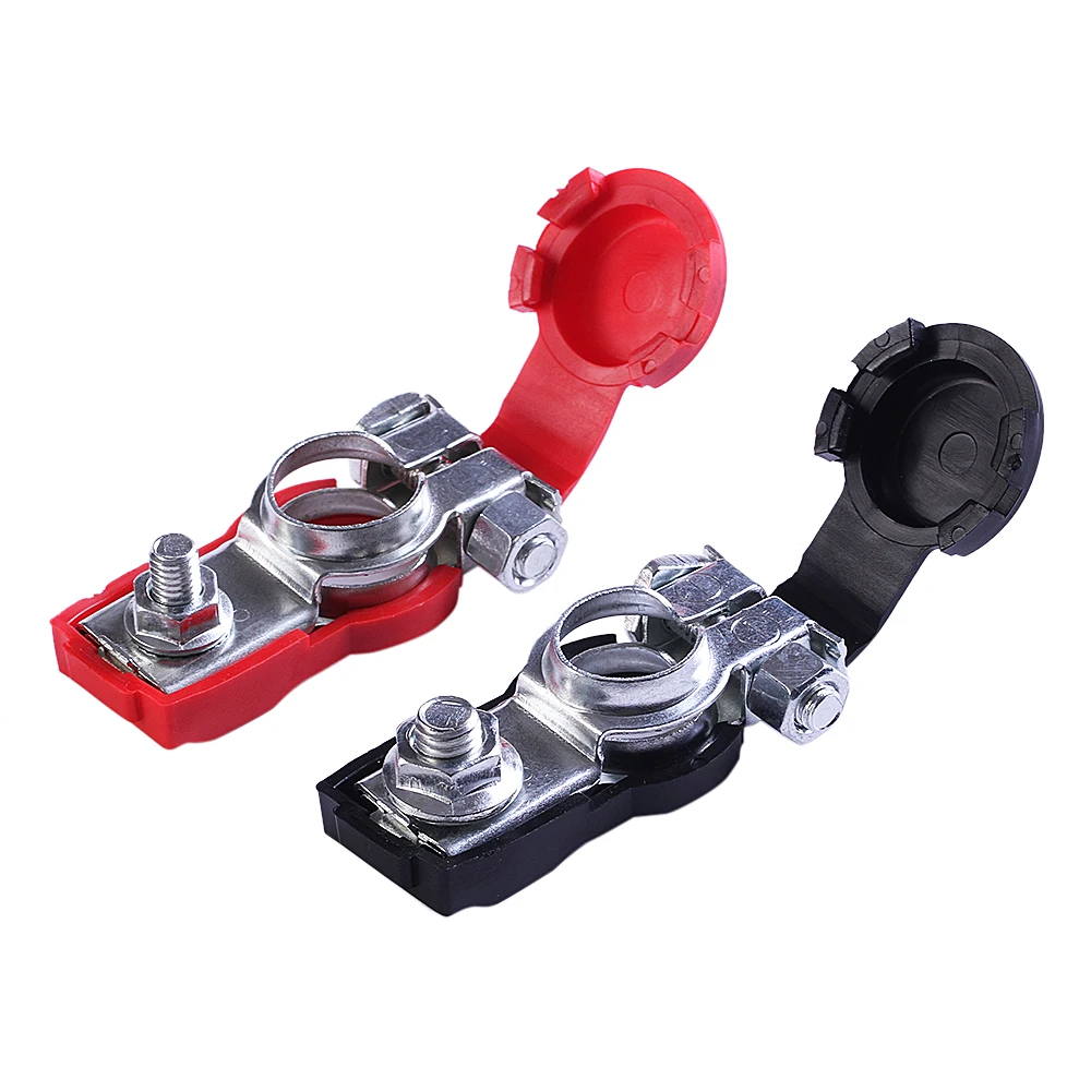 

1 Pair Car Battery Cable Terminal Connector Clamp Clips with Plastic Protect Cover Applicated in Car,Van More