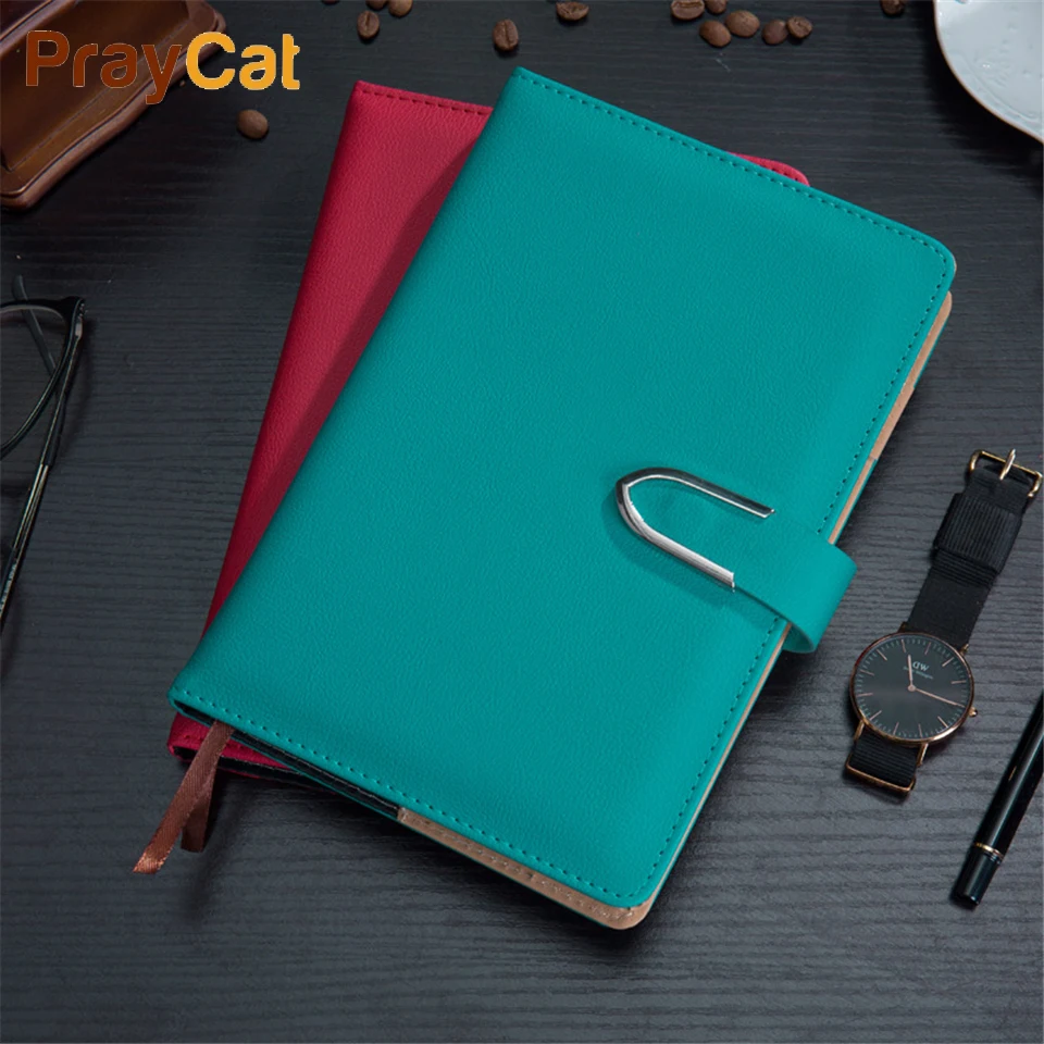 

A5 Business Leather Notebook Luxury Diary Journal Cover Soft Writing 120 sheets Planner Notebooks Grift Box Set Custom Logo