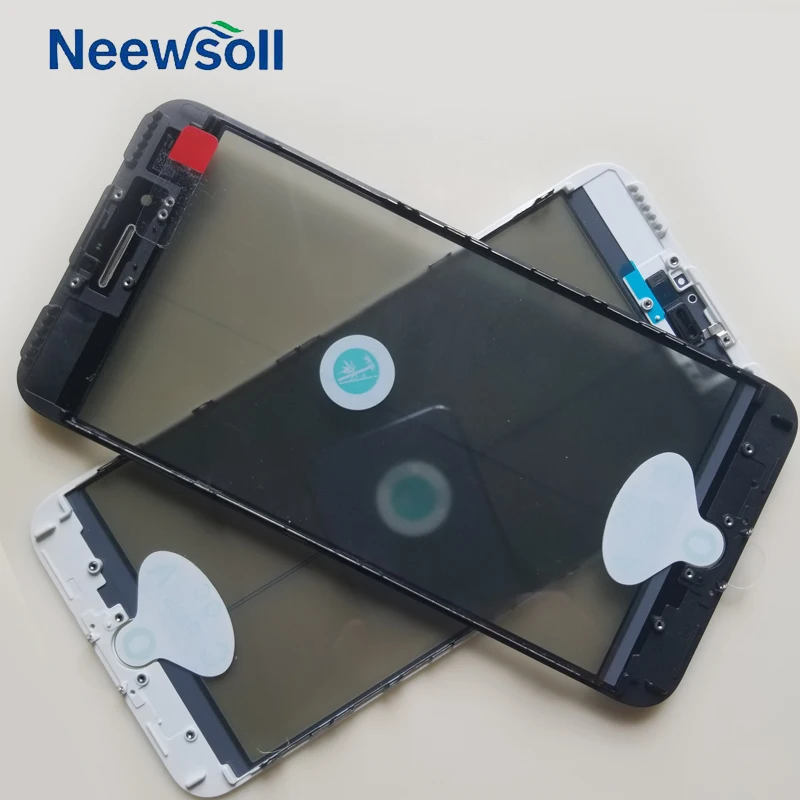 10pcs/lot 4 in 1 Cold Press Screen Outer Glass with Frame OCA+ Polarizer For iPhone 7 Plus Front Repair Part | Мобильные телефоны и