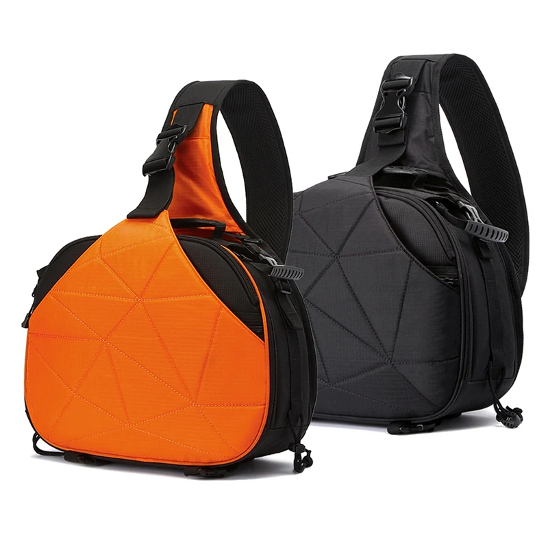 New Arrival Universal Waterproof Large Capacity Triangular Camera Bag Backpack Nylon Black
