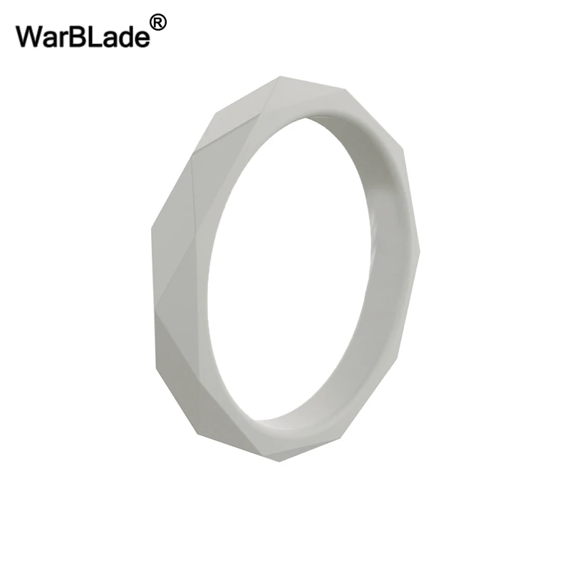 WarBLade 3mm Diamand Silicone Rings Hypoallergenic Flexible For Women Wedding Rubber Bands Food Grade FDA Silicone Finger Rings
