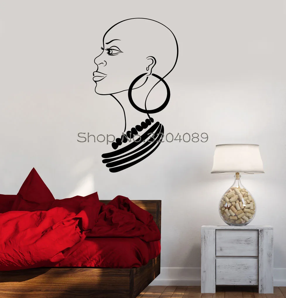 New Vinyl Decals Africa African Girl Great Decoration Room Black Wall