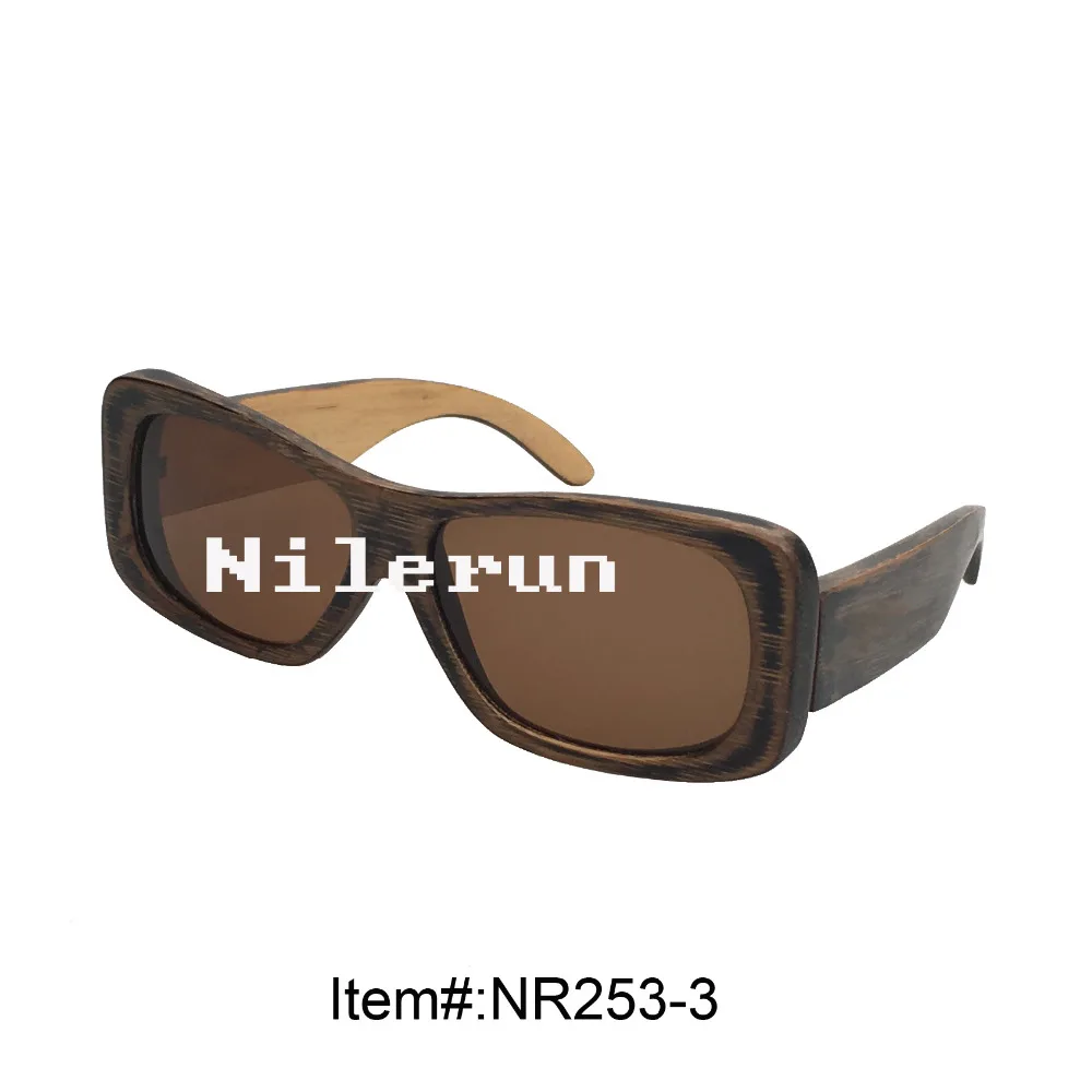 

big vintage black yellow bamboo sunglasses with wide temples