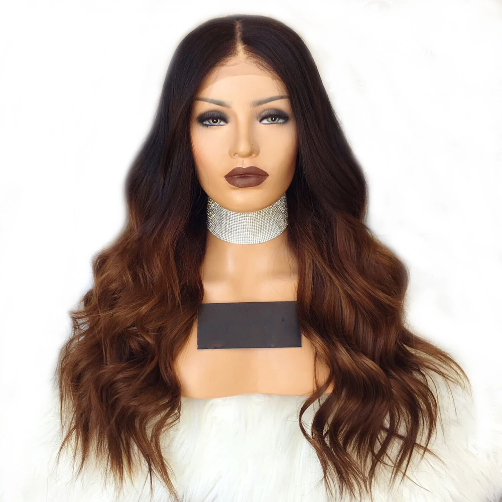 13x6 Colored Wig Ombre 1B/30 Brazilian Remy Preplucked Lace Front Human