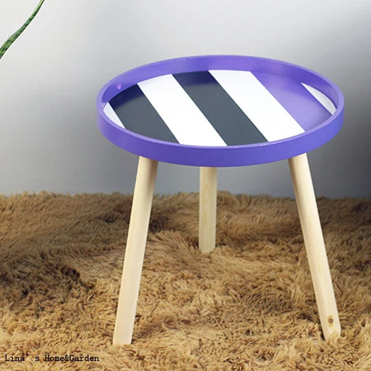 knock down round 3 legs europe modern small round wooden side table (3)