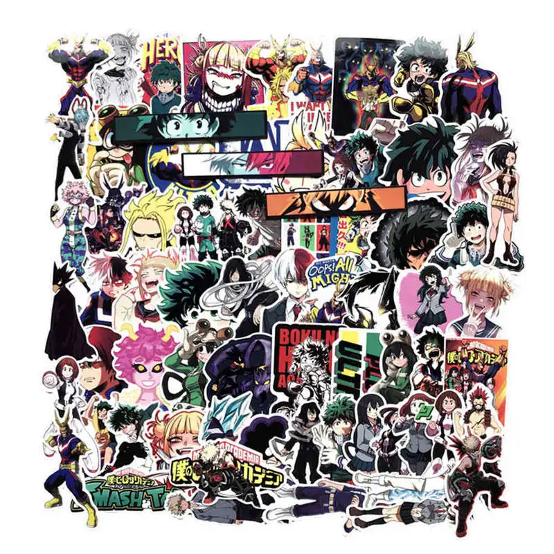 

70Pcs My Hero Academia Suitcase Stickers Laptop Skateboard Izuku Midoriya All Might Boku No Hero Academia Anime Character Decals