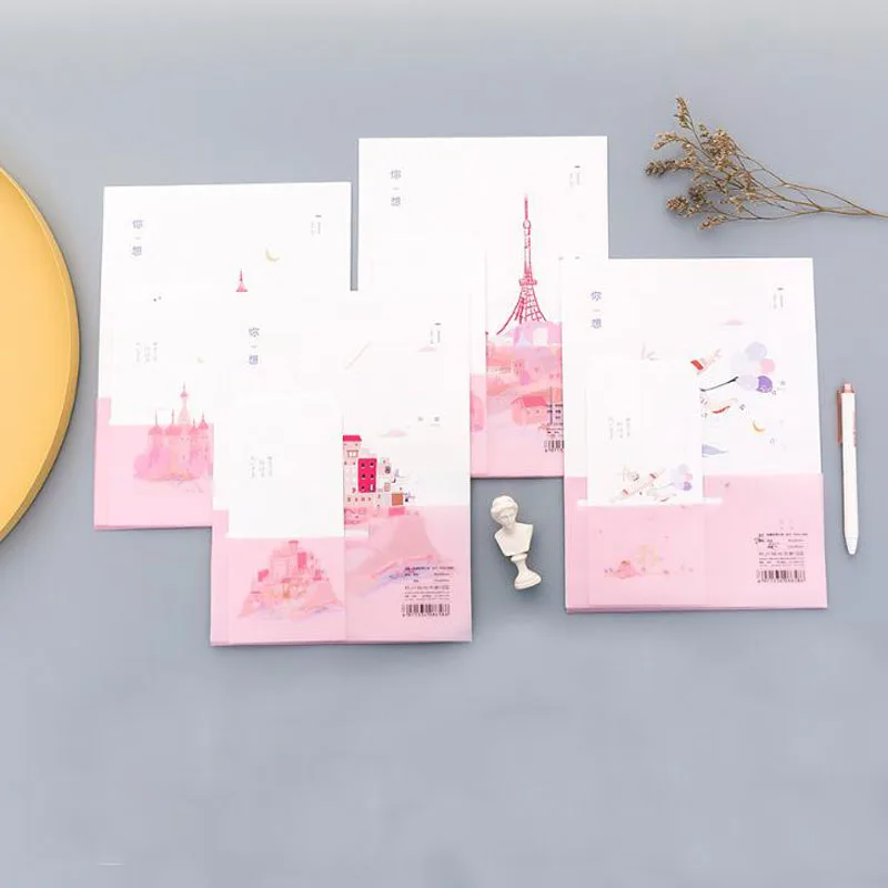 9 шт./упак. Kawaii 3 конверта + 6 листов буквы путешествия мир путешествие бумага конверт письмо набор канцелярские принадлежности письма