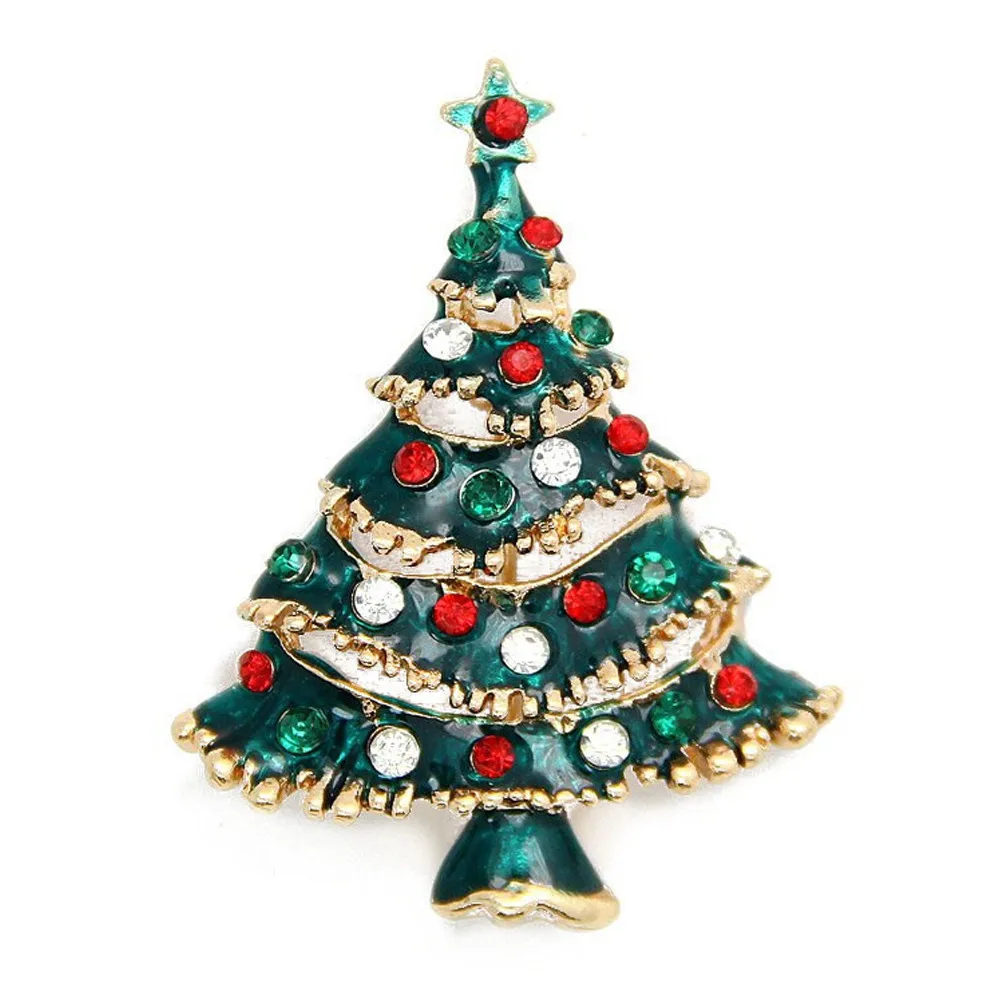 

Rhinestone Christmas Tree Rhinestone Brooch Xmas Gift Christmas Holiday Party Brooches