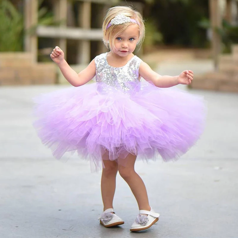 

st Birthday Dress Baby Baptism Clothes 1 2 3 Years Girl Party Wear Sequins Kids Summer Tutu Infant Baby Girl Christening Gown