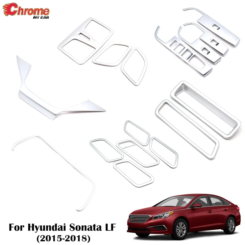 

For Hyundai Sonata LF 2015 2016 2017 2018 Chrome Inner Door Handle Center Control Cover Car Styling Decoration Accessories Trim