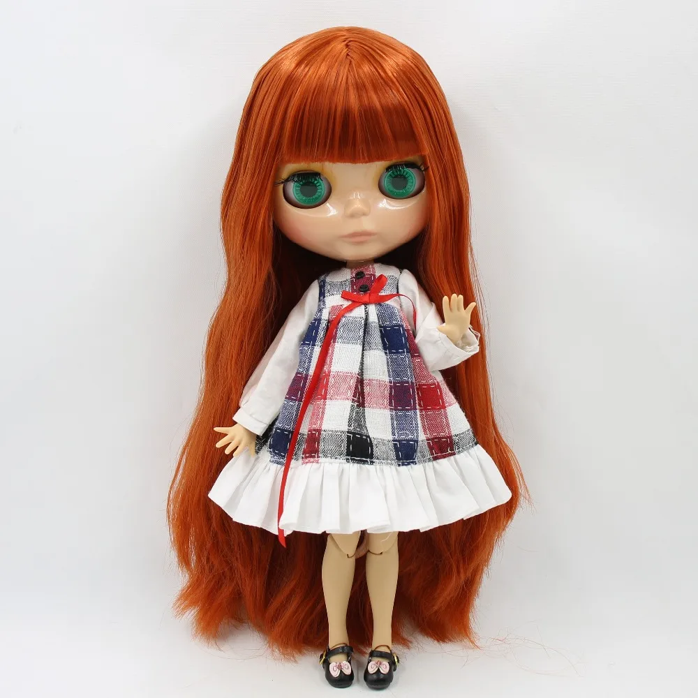 Ледяная кукла DBS blyth тело из кожи загара 1/6 bjd красные коричневые волосы с челкой 30