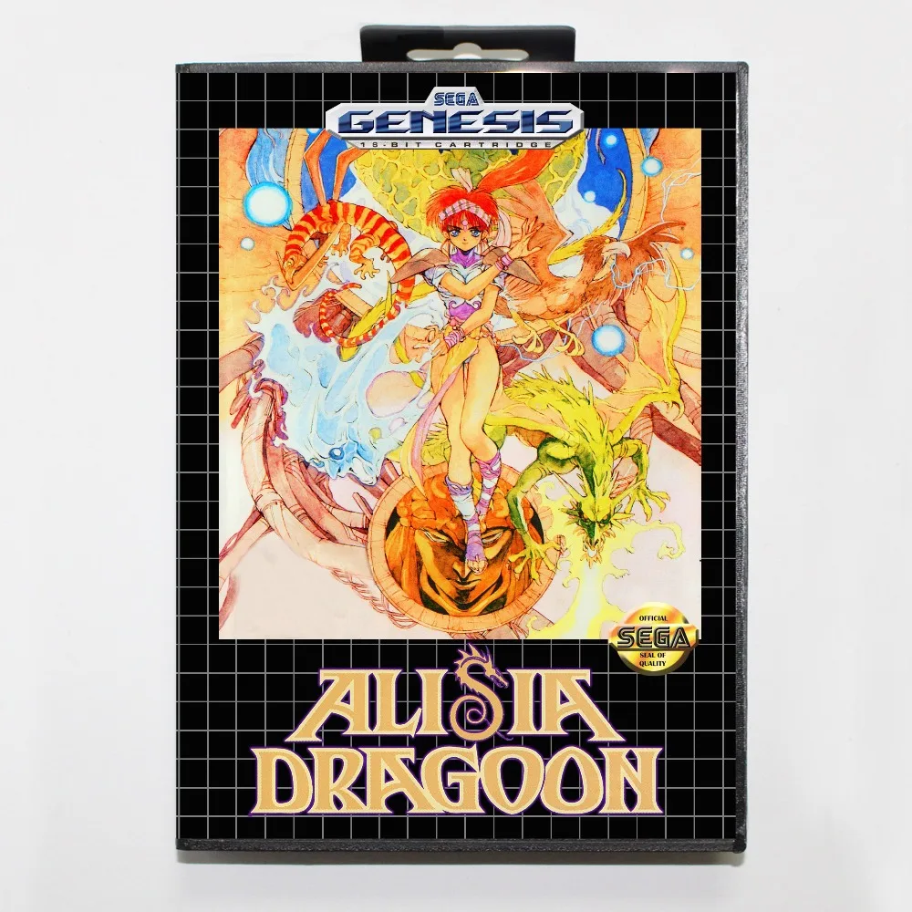 16 бит Sega MD игровой Картридж с розничной коробкой Alisia Драгунский карточная игра