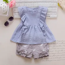 Summer baby Sets Girls Sweet T-shirts+Short Pants kids Clothing Sets Suits roupas de bebe