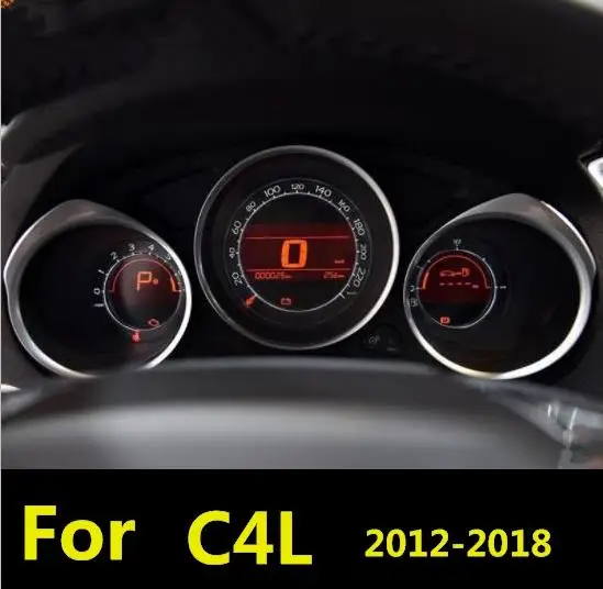 

3pcs Instrument Panel Decorated Frame /Rings For Citroen C4L 2012-2018 Dashboard decorative bright ring Car-styling