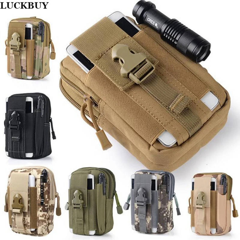 Universal Outdoor Tactical Holster Military Molle Hip Waist Belt Bag Wallet Pouch Purse Phone Case with Zipper for IPHONE X S11