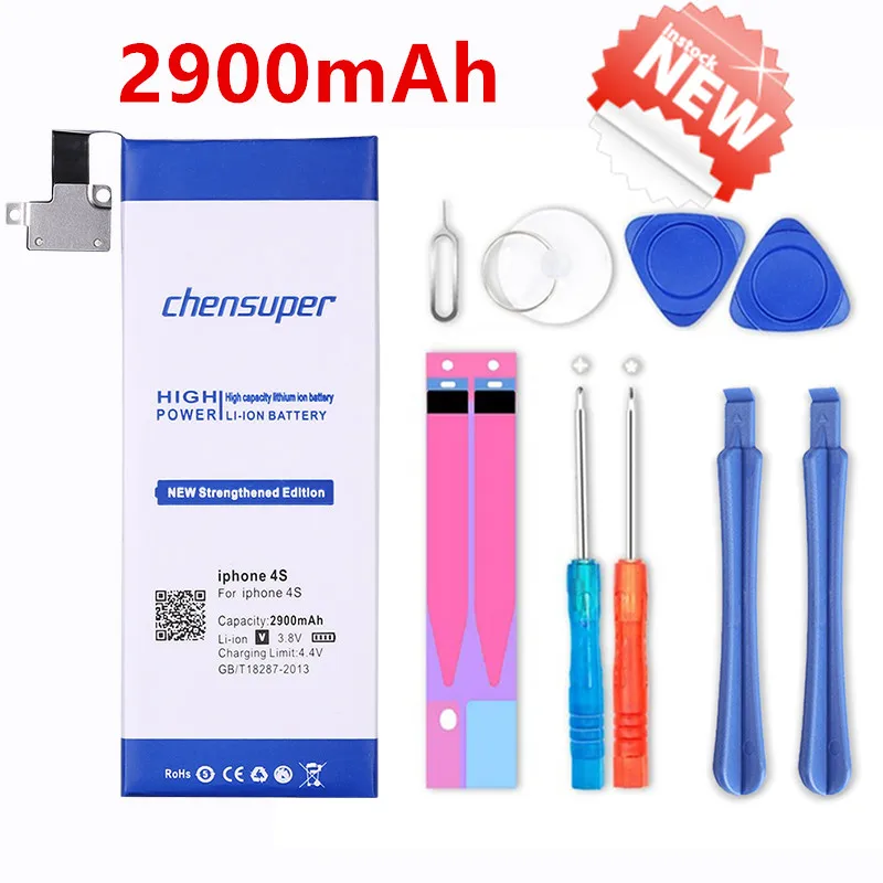 Chensuper Ad Alta Capacità 2900Mah Della Batteria Per Il Iphone Di Apple 4 4S Per Iphone4S Batteria Con Macchine Utensili