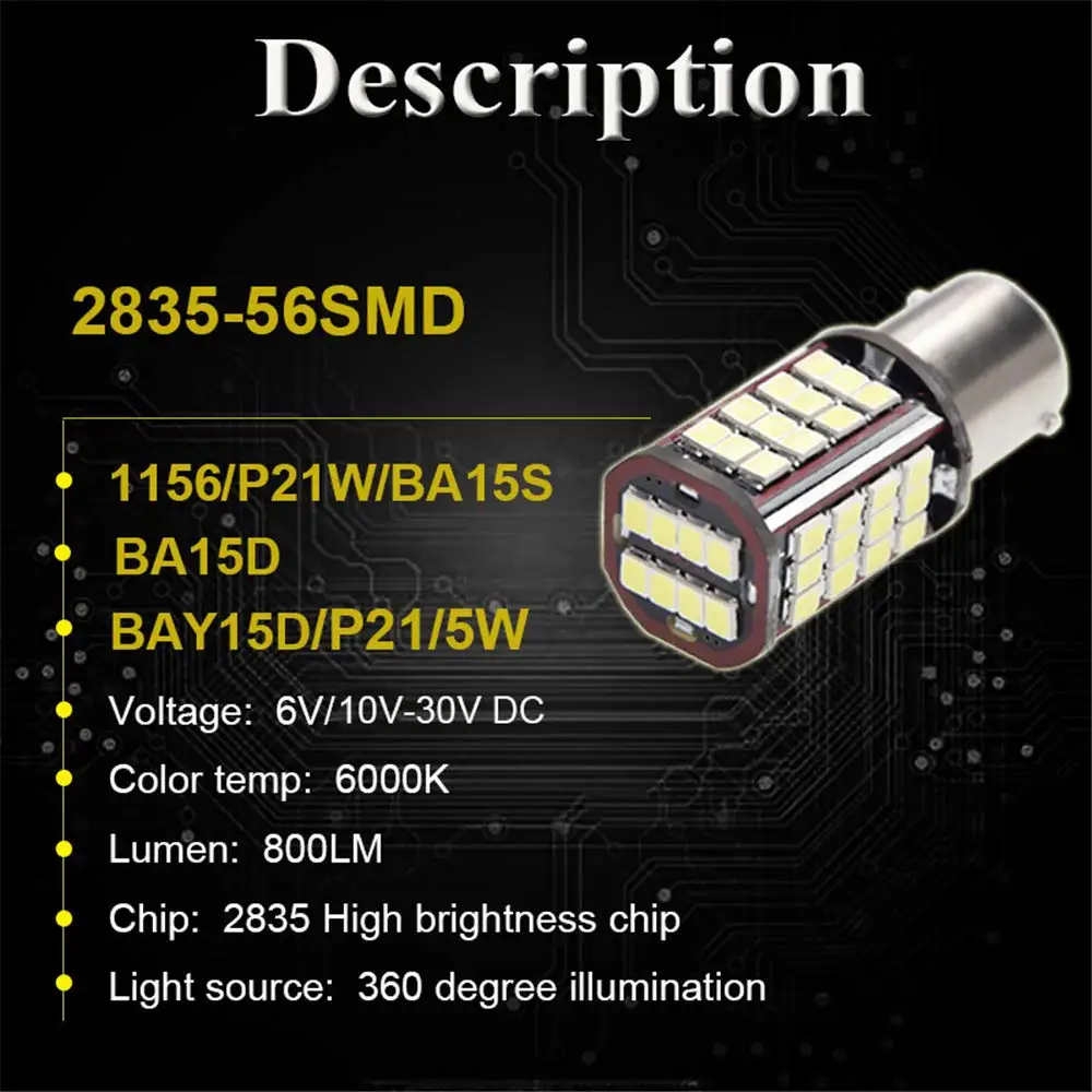 FH1156 BAU15S-2835-56-W-6V 12V 24V 2
