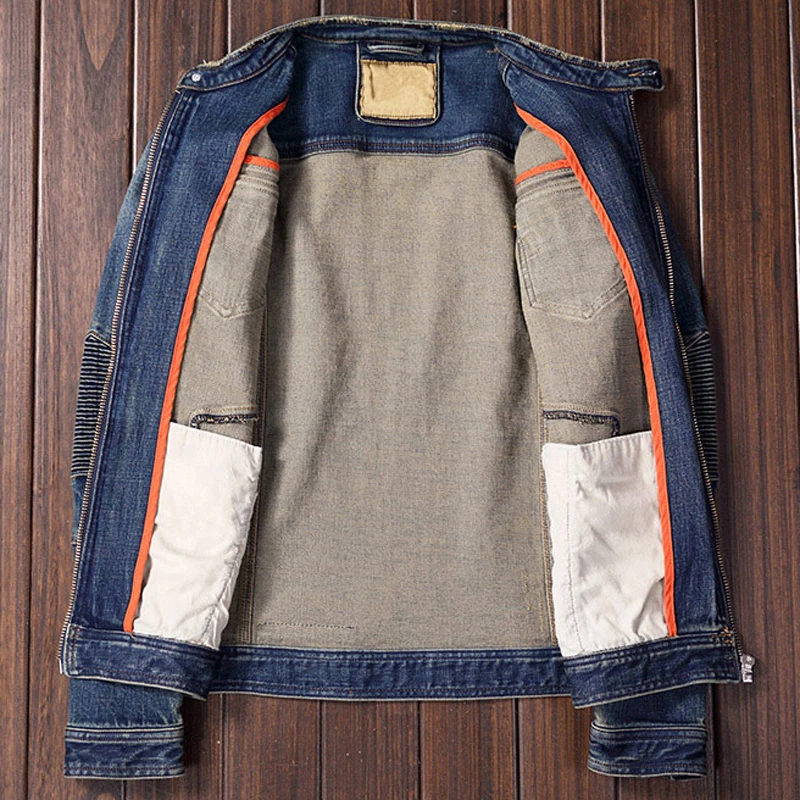 European Designer Large Size Mens Jean Jacket Coats 3XL Streetwear Elastic High Quality 2018 Biker Mens Jeans Coat Overcoat A197 European Designer Large Size Mens Jean Jacket Coats 3XL Streetwear Elastic High Quality 2018 Biker Mens Jeans Coat Overcoat A197