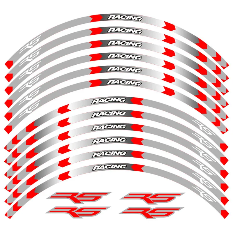 Горячая Мотоцикл 17 дюймов наклейка для колес наклейка светоотражающий обод велосипед подходит для APRILIA RS125 - Color: 5