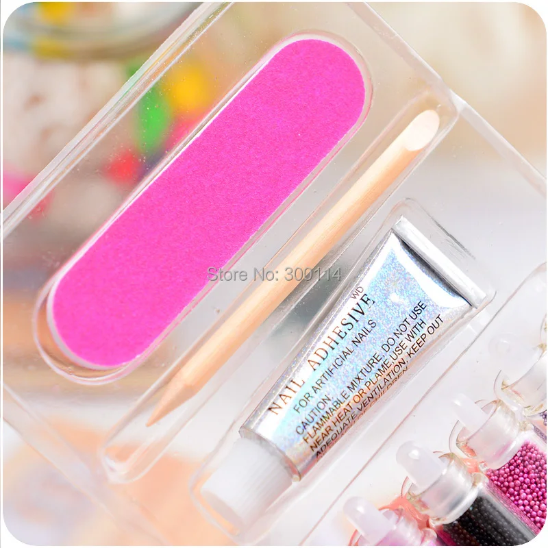 Companheiro de Moda da Arte do Unha Sets Atacado Caviar Unha Óleo Polonês Multicor Contas Manicure Decoração 40 3d 4 Arte Do Prego 3D Caviar Unha Óleo