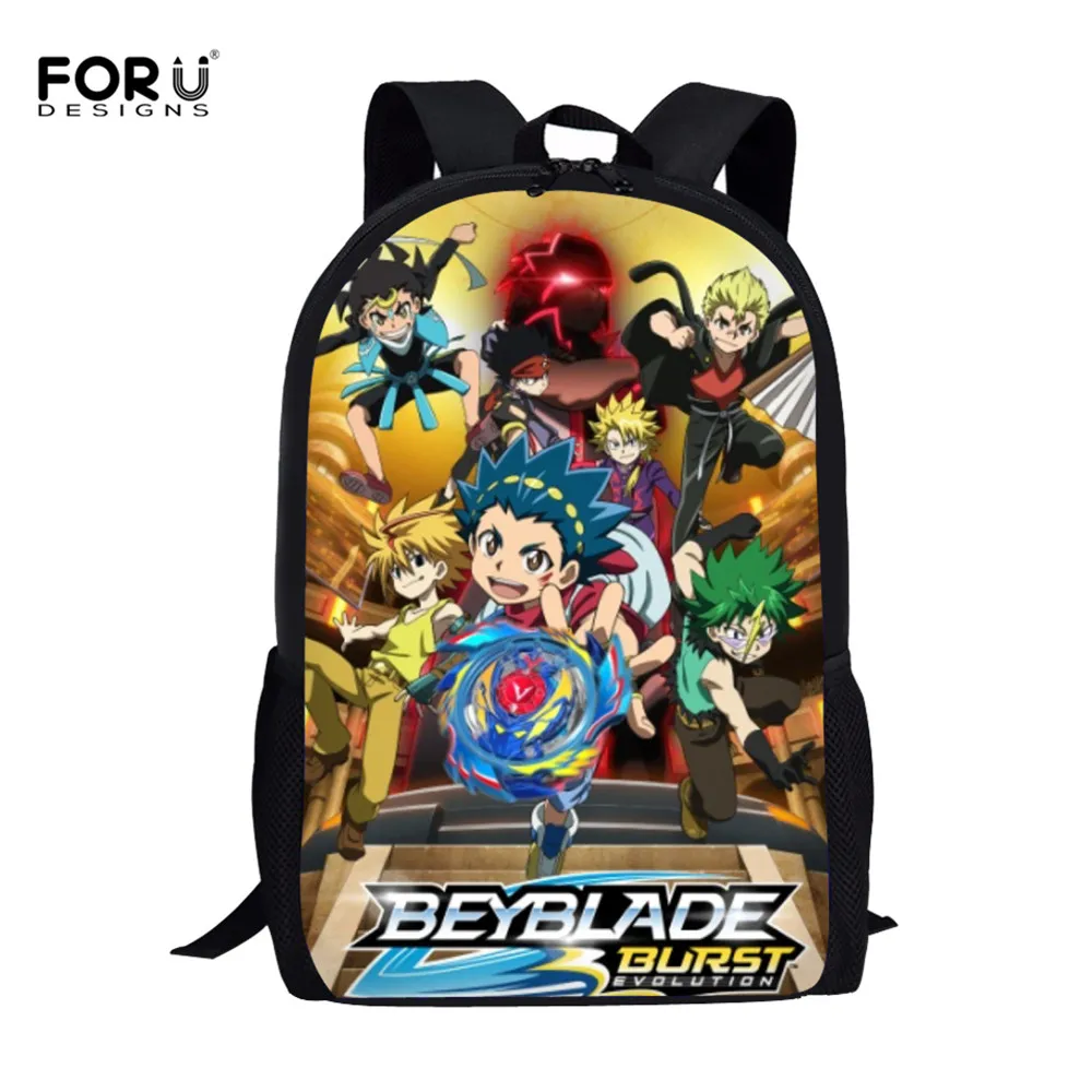 preço FORUDESIGNS Anime Beyblade Estourar Evolução Prints Crianças Escola Sacos De Lona Dos Miúdos Meninos Mochilas Escolares Mochila para Estudante