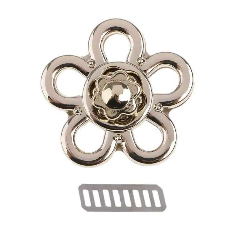 

Flower Shape Clasp Turn Lock Twist Locks Metal Hardware For DIY Handbag Shoulder Crossbody Bag Purse